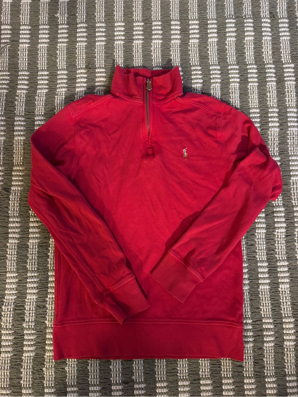 Polo by Ralph Lauren Red Quarter-Zip Pullover Sweater